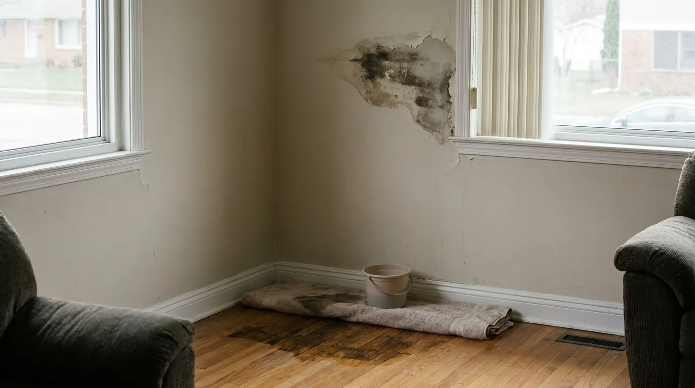 Realistic visualization representing how to tell if its condensation or a leak
