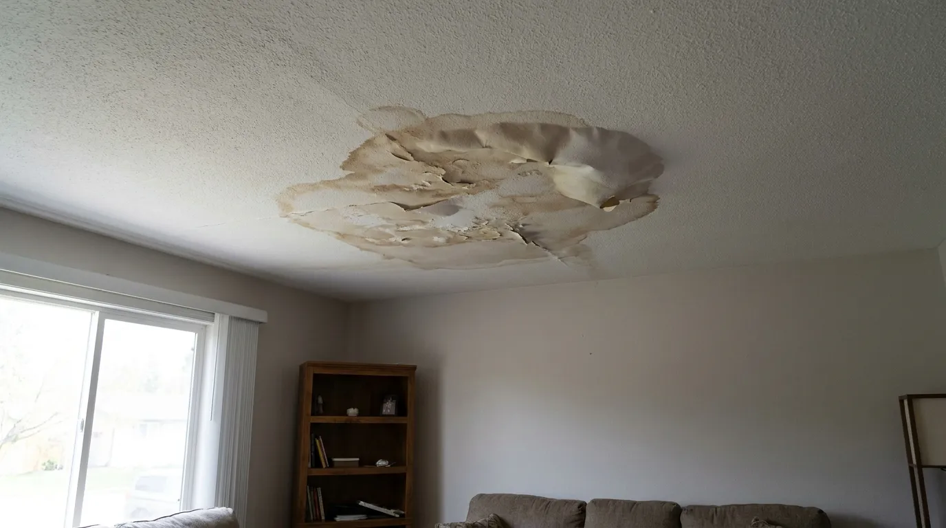 Realistic visualization representing should i pop a water bubble in ceiling