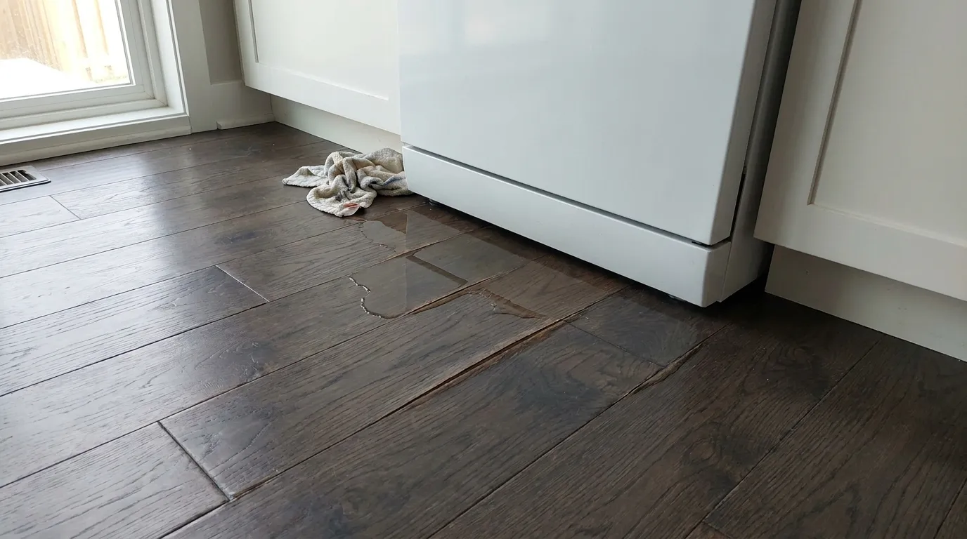 Realistic visualization representing subfloor wet but carpet dry