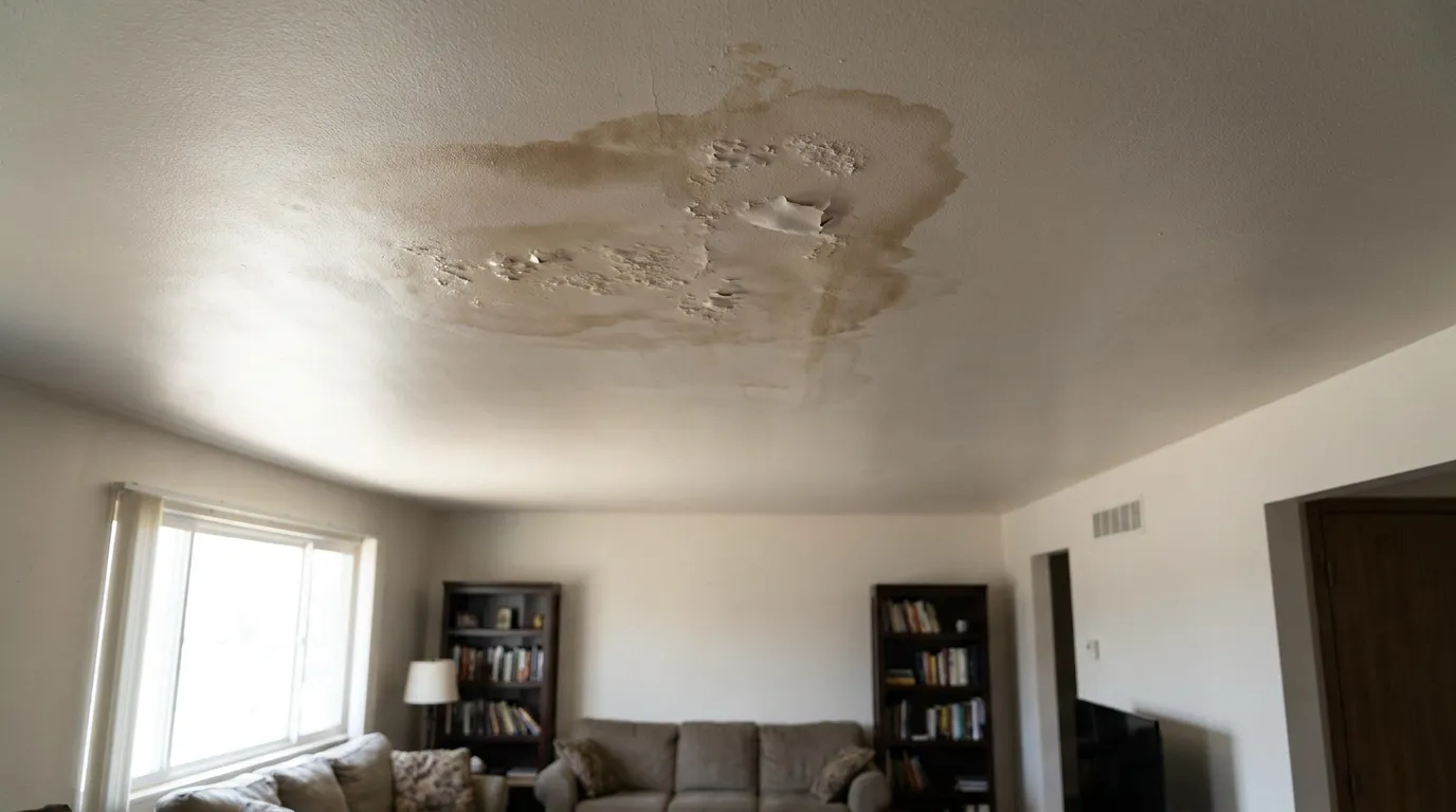 Realistic visualization representing water stain on ceiling