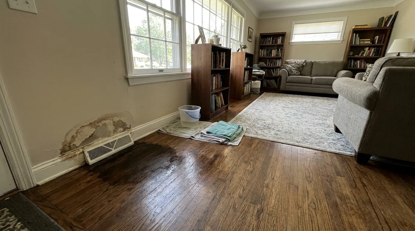 Realistic visualization representing what happens if water goes down a vent