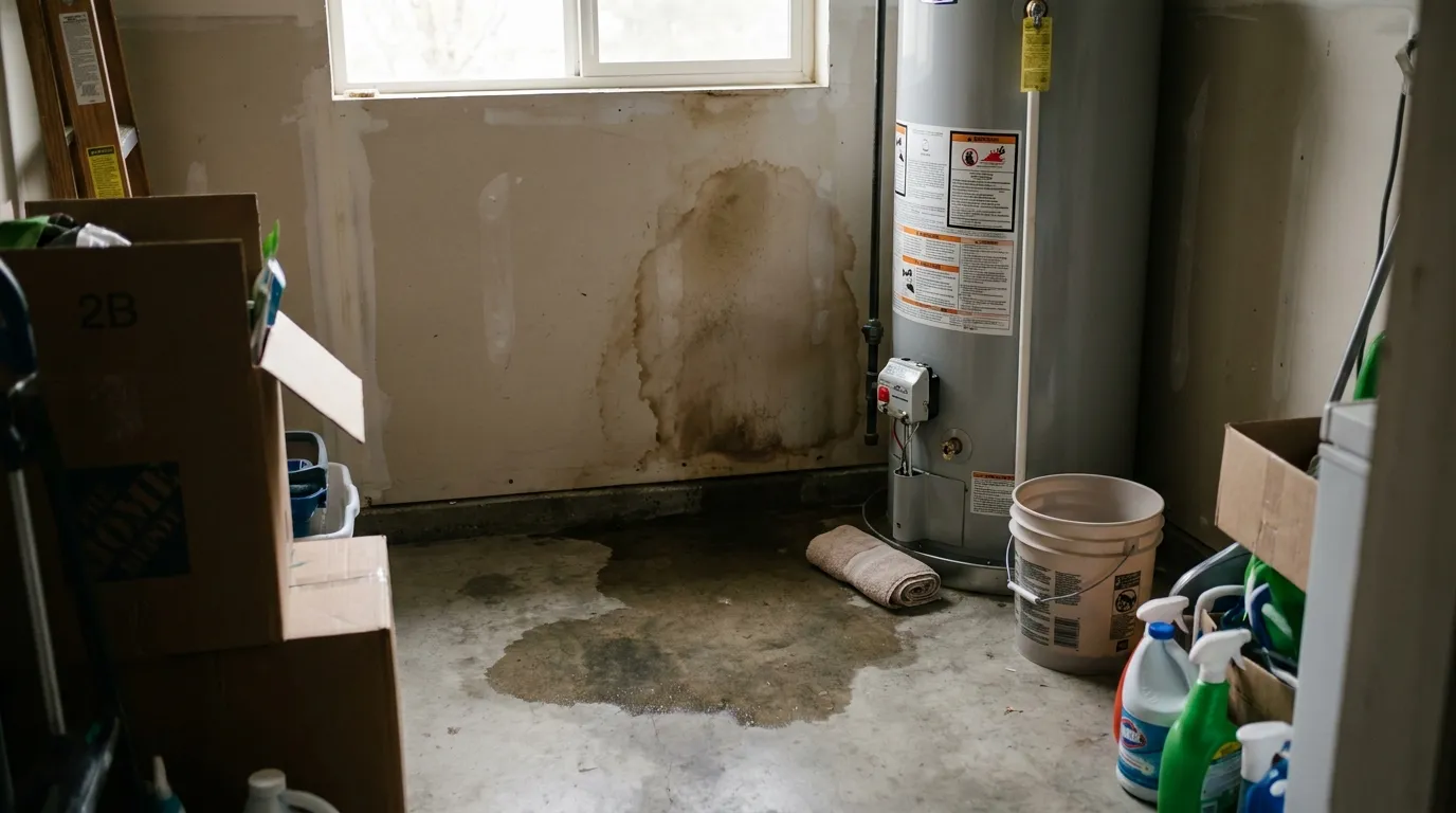 Realistic visualization representing what to do when water heater flooded